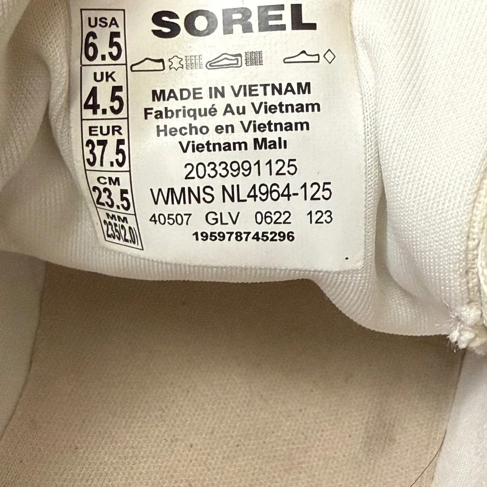 Sorel Womens Size 6.5 ONA‎ 503 Low Knit Sea Salt Chalk Platform Sneakers Shoes